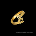 Shangjie OEM Anillos Fashion Matte Crown Rague réglable Attachement en acier inoxydable personnalisé Gold Pladed Name Anneaux